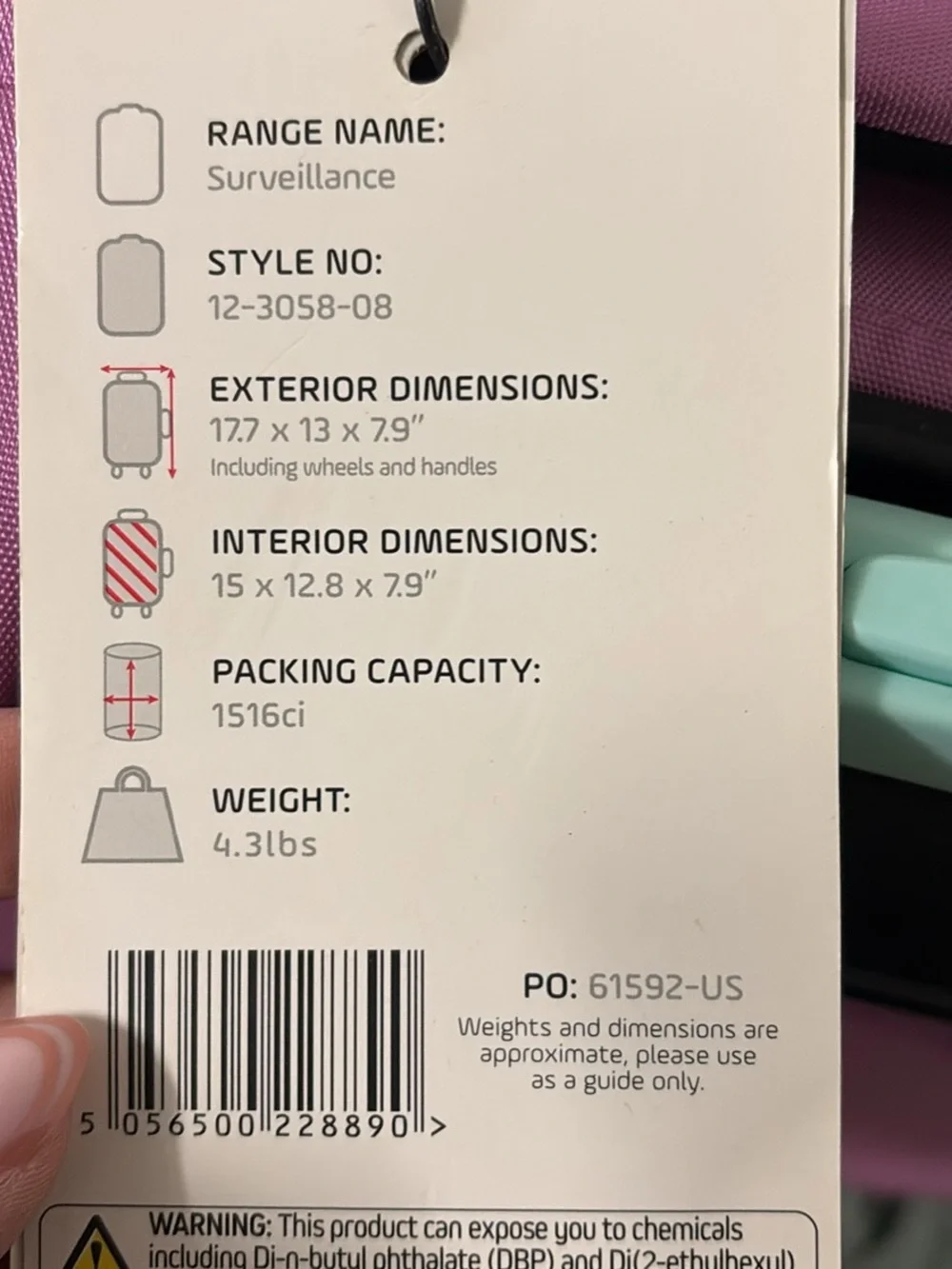 !it jeans Pink Carry-On Spinner Travel Tote